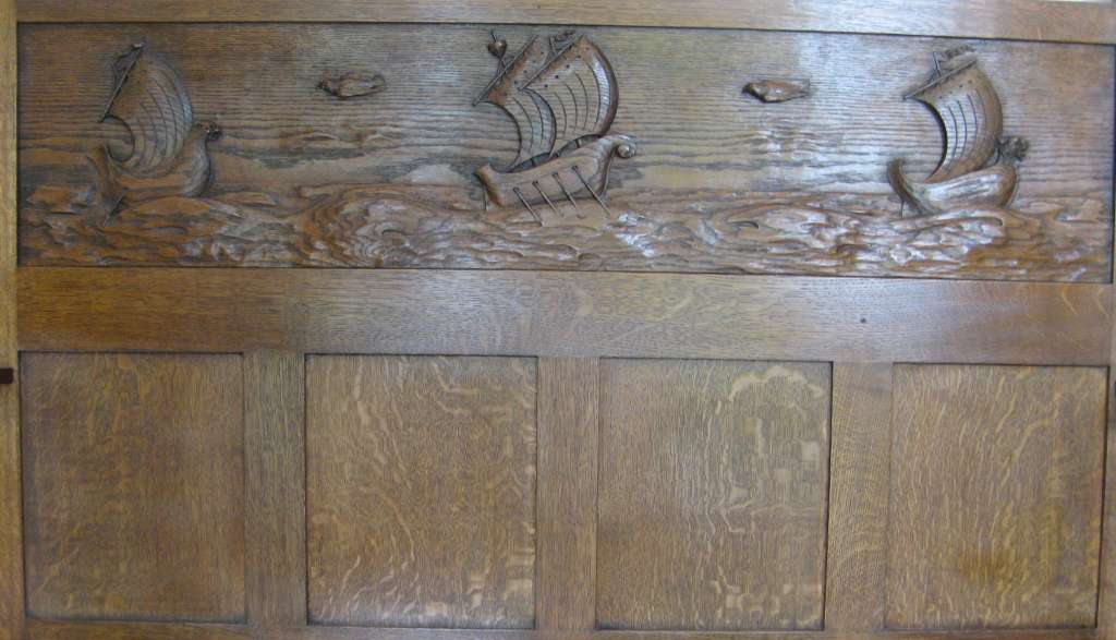 Stunning Scottish Arts and Crafts dresser with well carved galleons