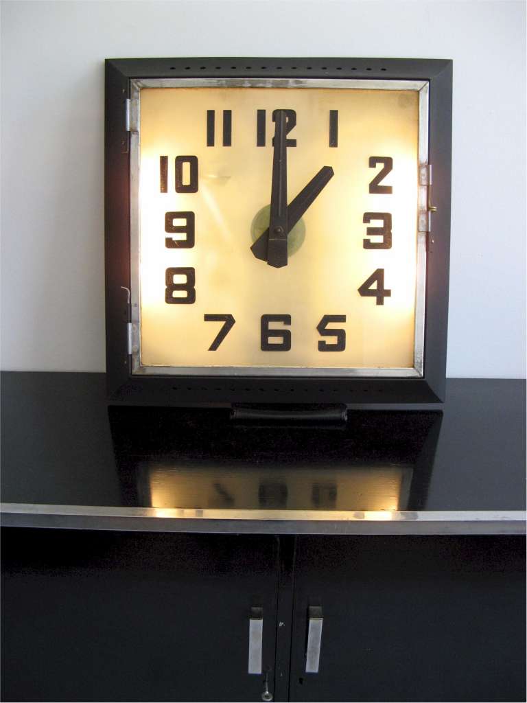 Art Deco REX Cinema clock with frosted illuminated glass dial . Movement replaced with top quality q