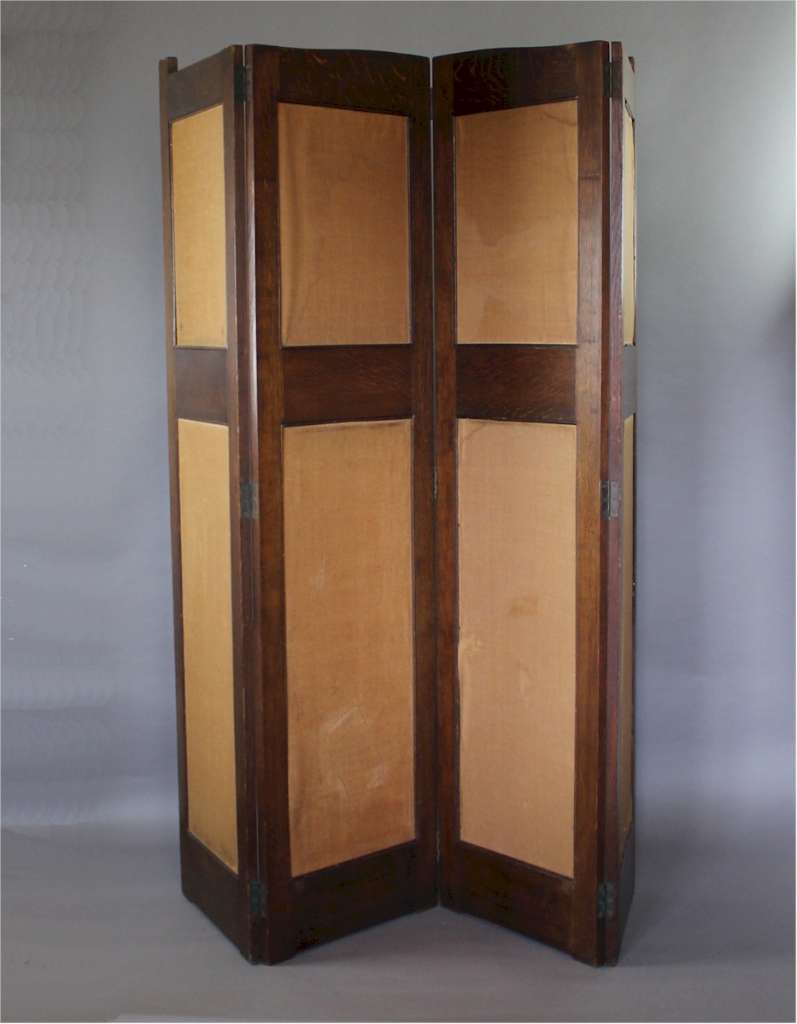 Liberty & Co arts and crafts four fold screen in oak c1900