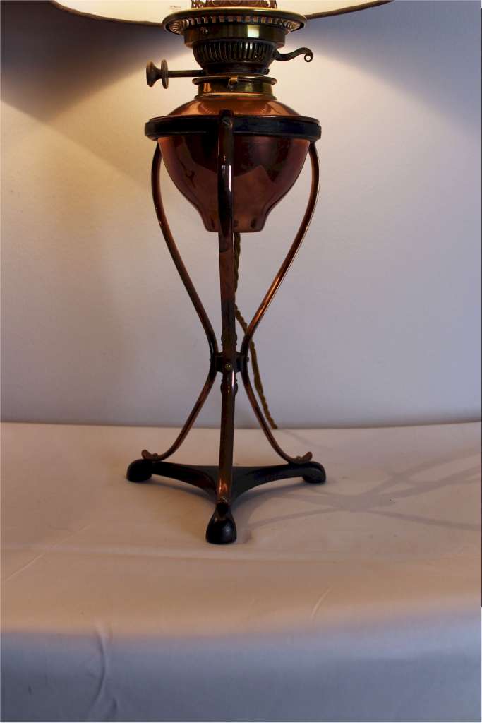 Pair of arts and crafts table lamps by W.A.S Benson