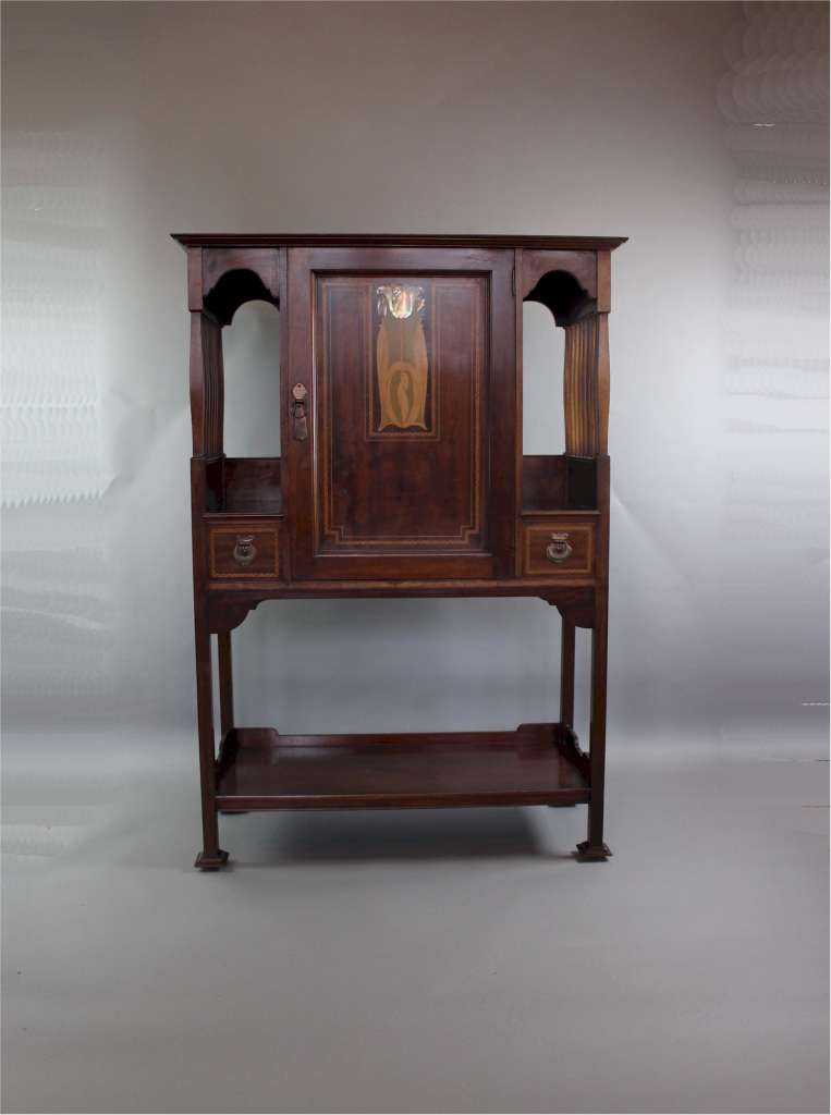 Shapland and Petter Art Nouveau mahogany music cabinet