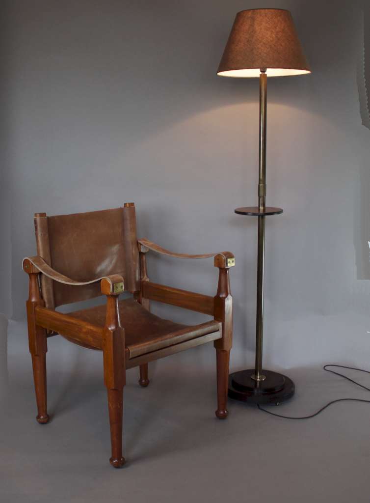 Modernist floor lamp brass and Bakelite