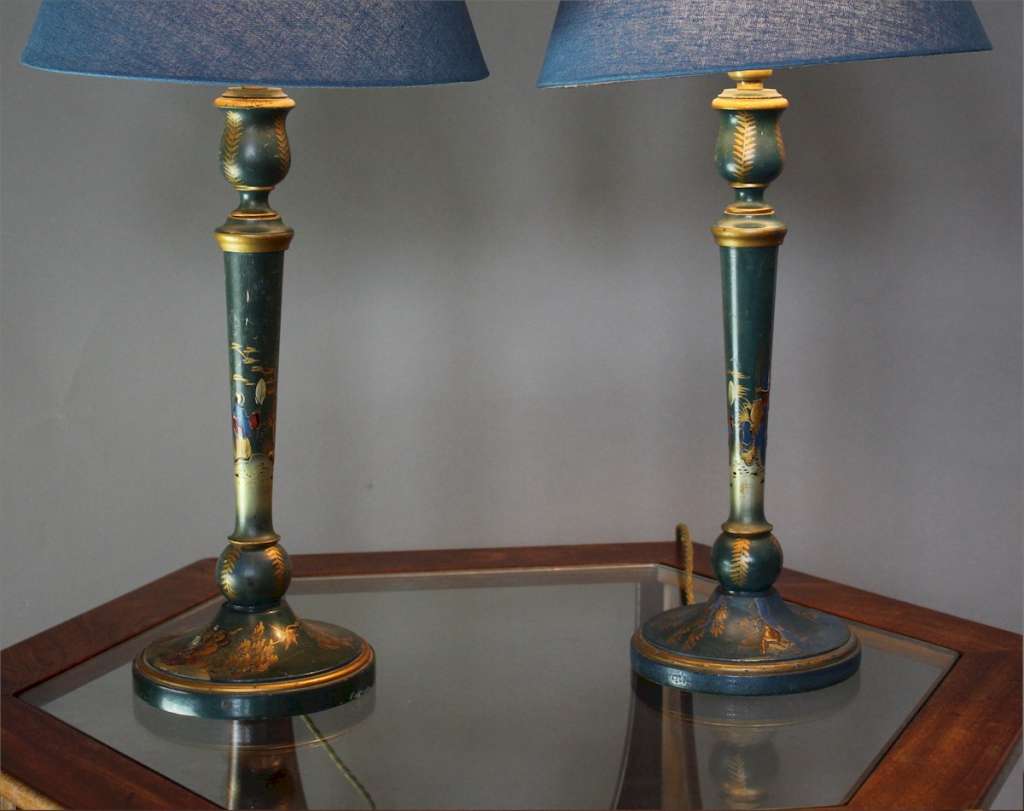 Pair of Chinoiserie table lamps c1930's