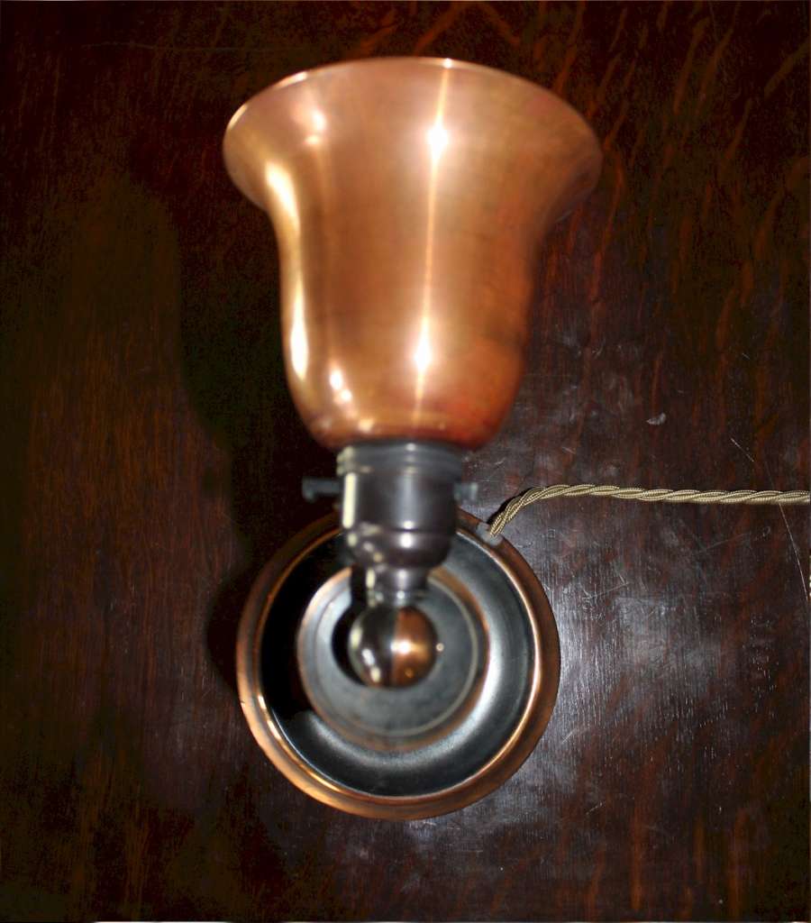 Copper Edwardian adjustable table lamp