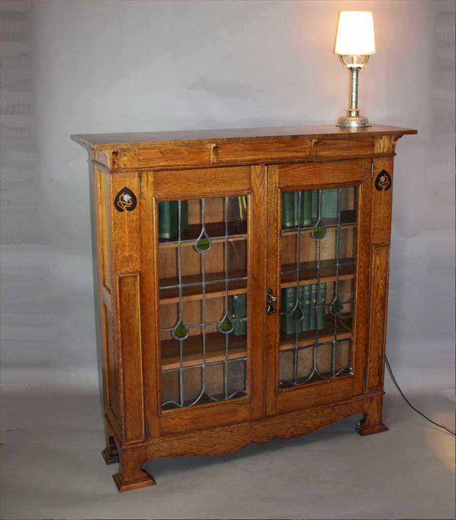 Arts and Crafts glazed bookcase c1900