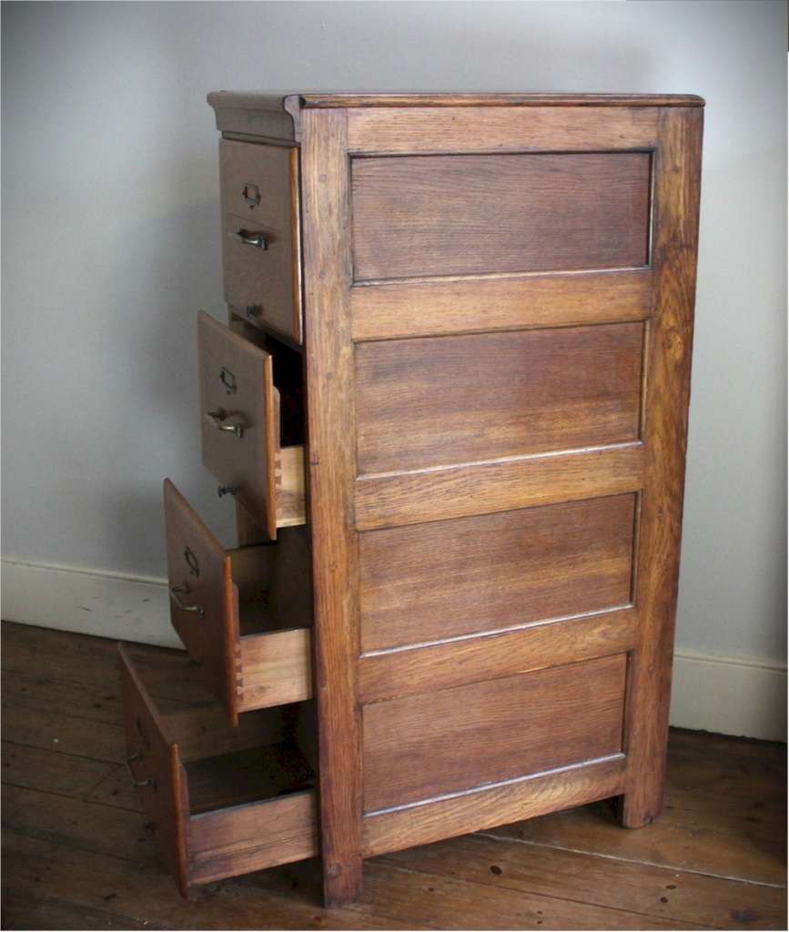 Antique oak filing cabinet by Kenric Efferson