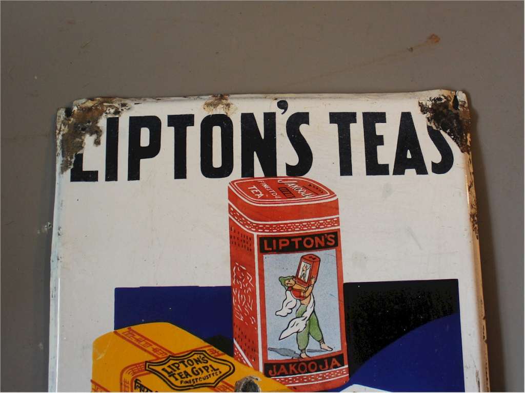 Liptons Tea enamel advertising sign