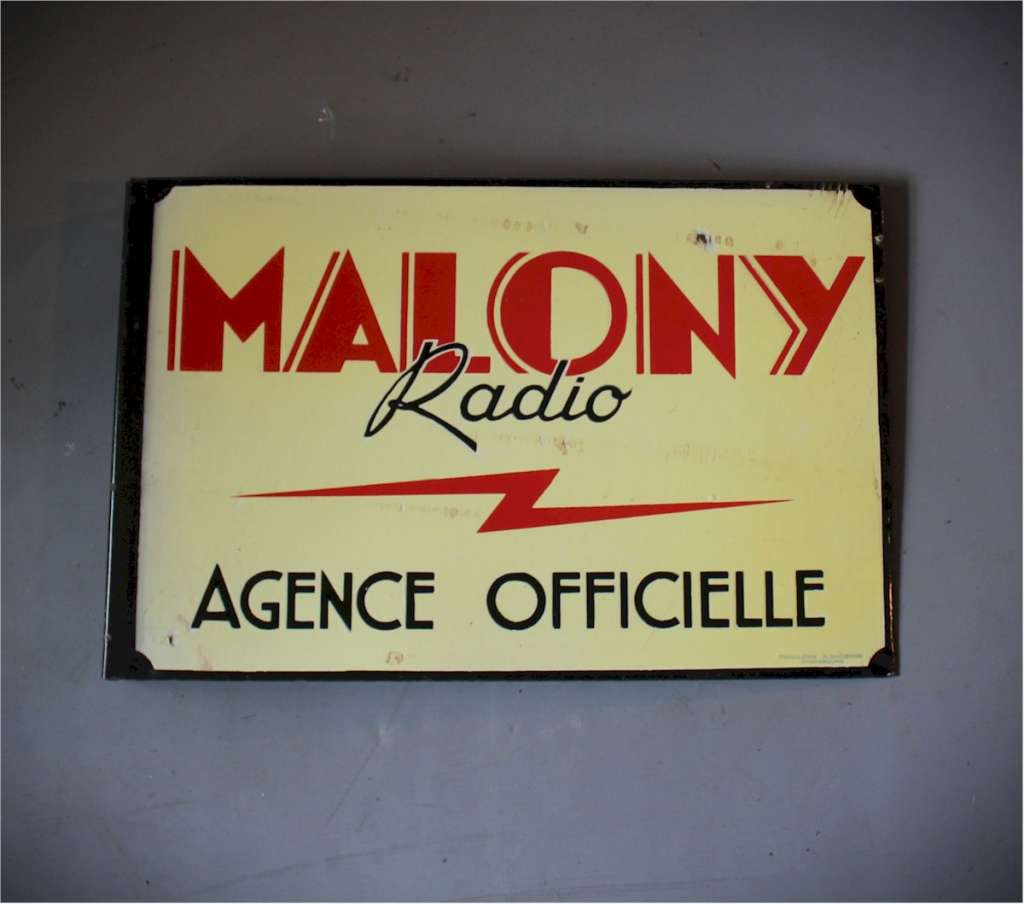 Malony Radio double sided enamel advertising sign