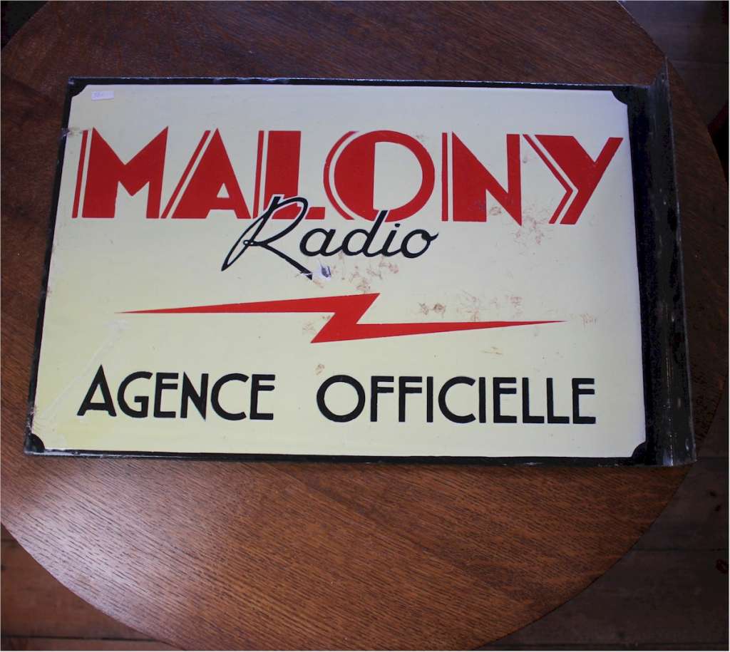 Malony Radio double sided enamel advertising sign