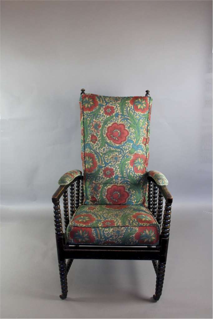 William Morris type adjustable reclining arts and crafts armchair