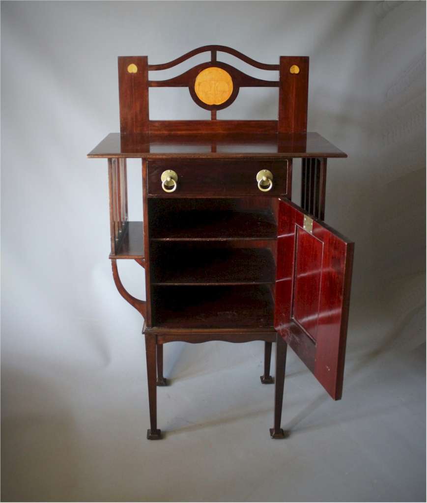 Art Nouveau mahogany small standing cabinet / music cabinet