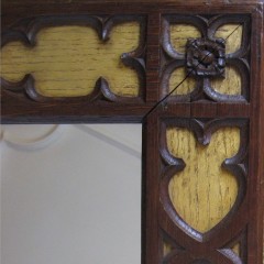 Gothic Revival frame gilt and oak mirror