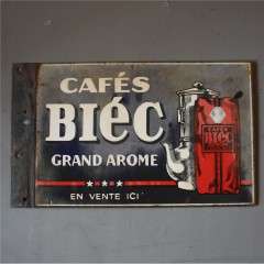 Cafe Biec enamel advertising sign