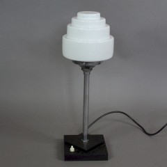 Art Deco chrome lamp with stepped shade