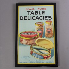 Framed Co-Op advert for Table Delicacies