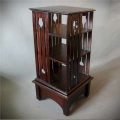 Arts and Crafts revolving bookcase