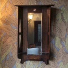 Arts and Crafts oak hall mirror