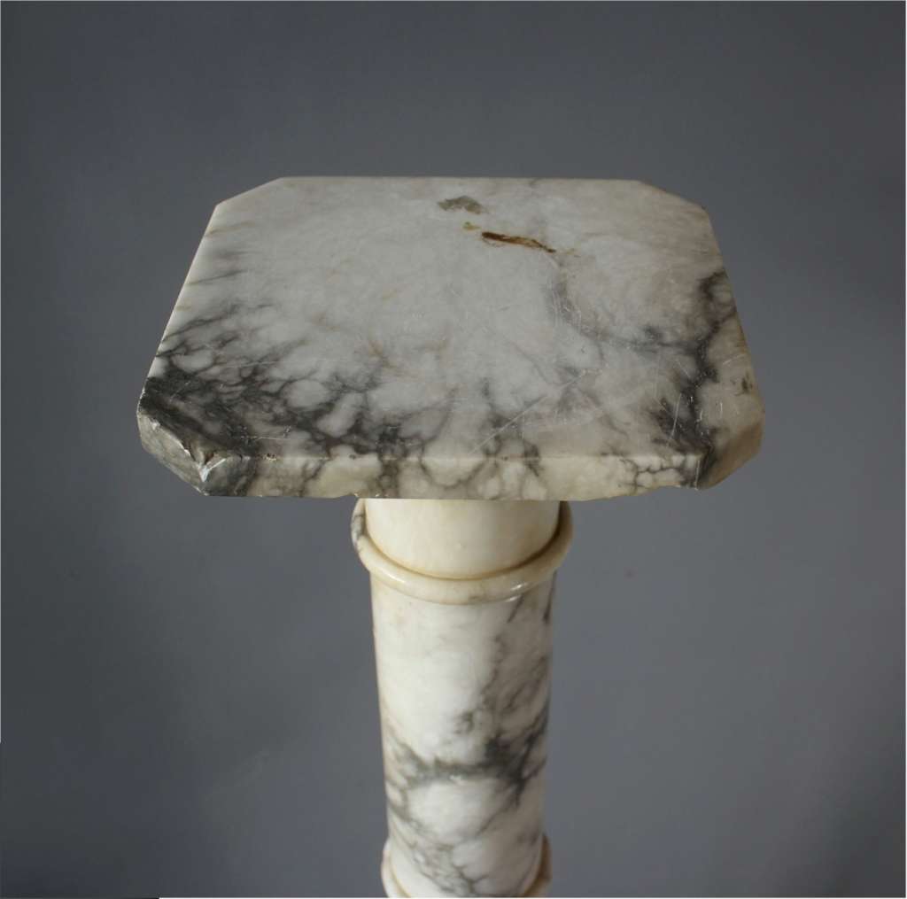 White marble pedestal column