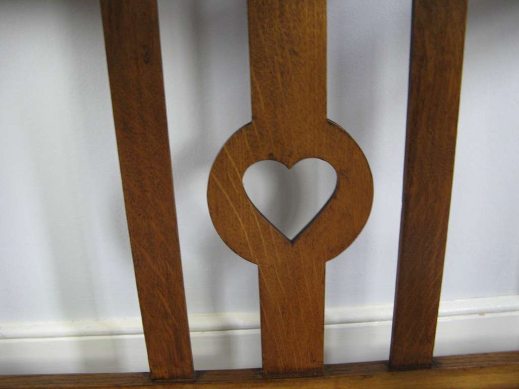 Arts and Crafts hall stick stand in oak with copper panel by Shapland and Petter of Barnstaple