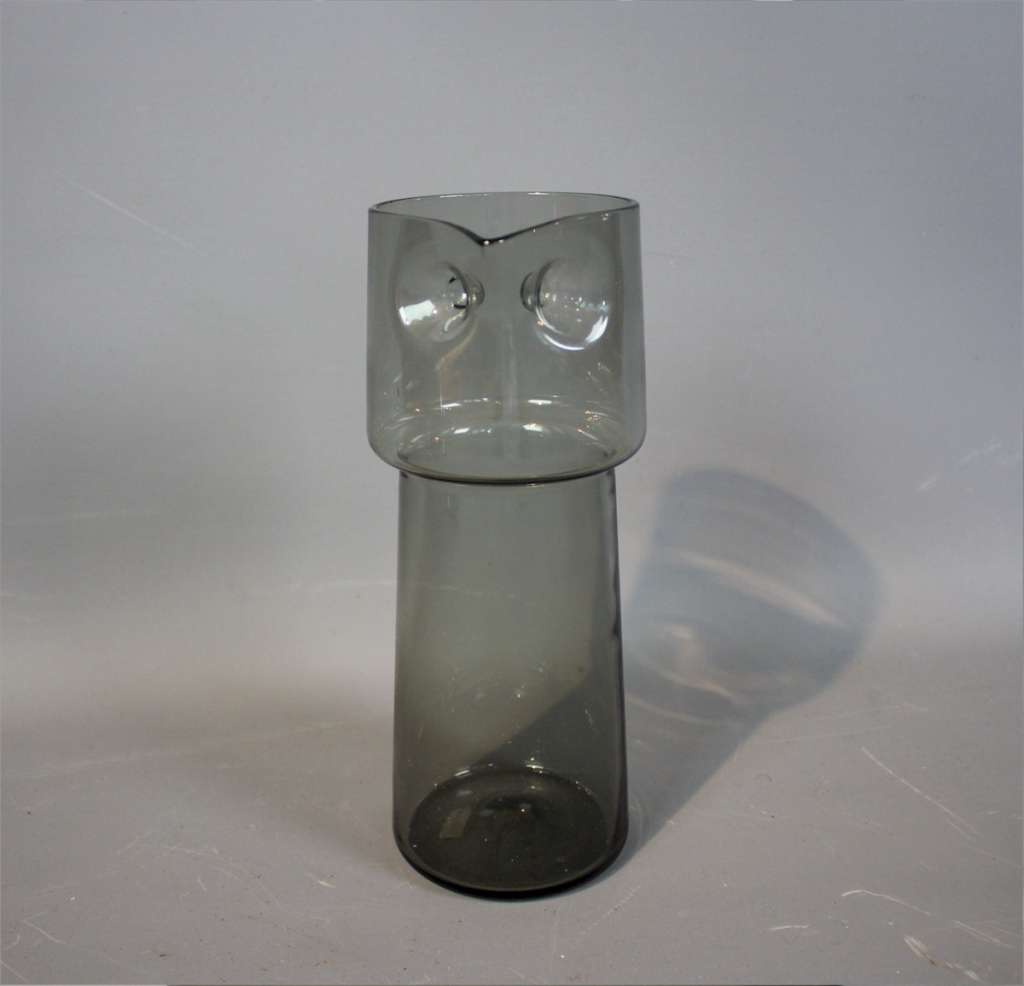1970's smoked grey Owl jug