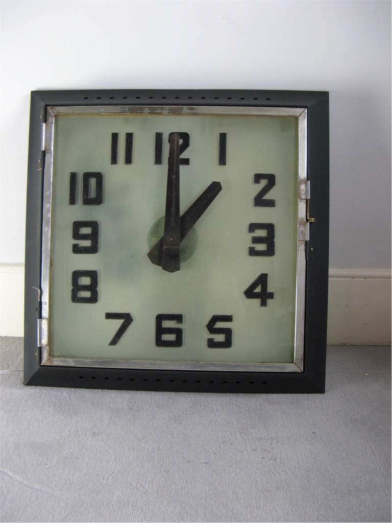 Art Deco REX Cinema clock with frosted illuminated glass dial . Movement replaced with top quality q