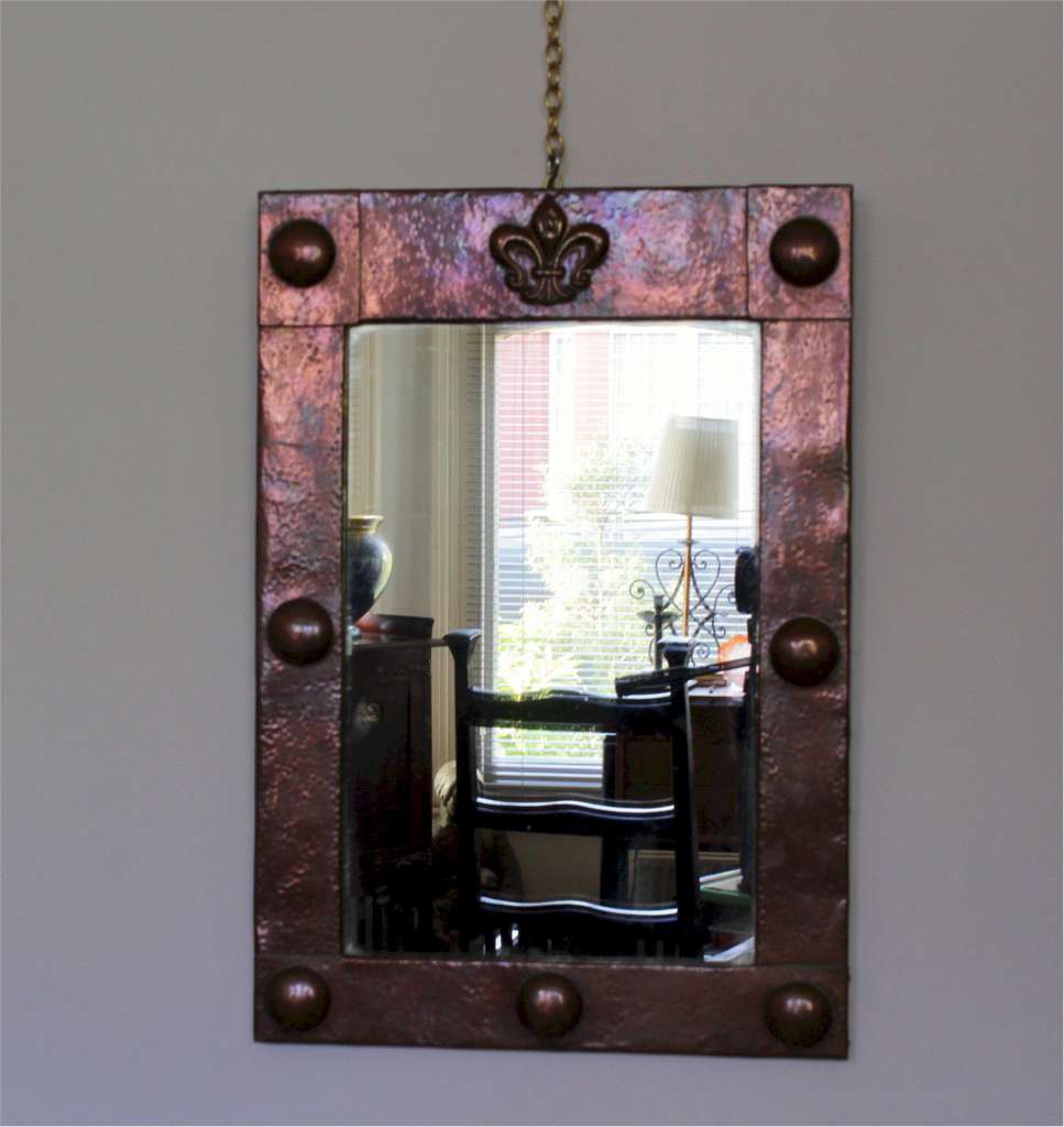 Arts and Crafts  copper framed mirror