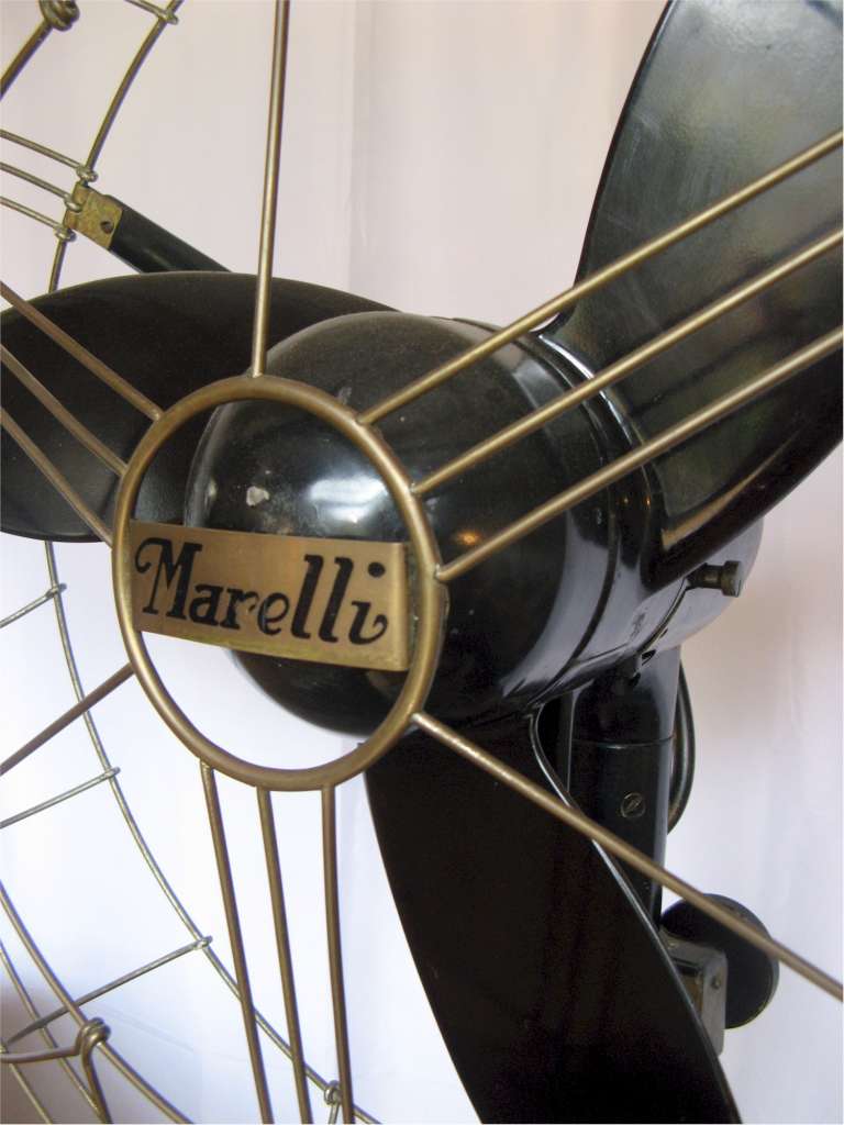 Marelli floor fan in black .Italian industrial design c1950