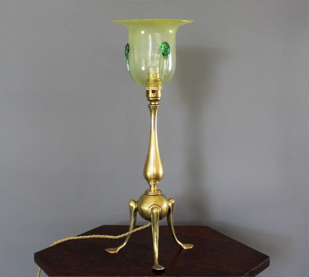 Arts and crafts 3 legged table lamp., SOLD