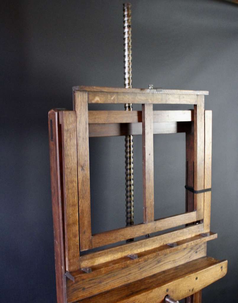 Antique artists easel in oak