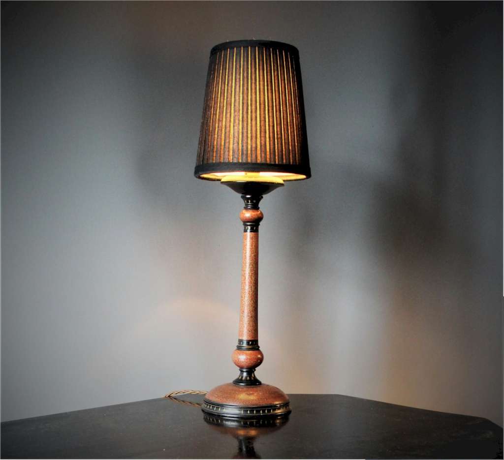 Aesthetic movement Faux Marble table lamp