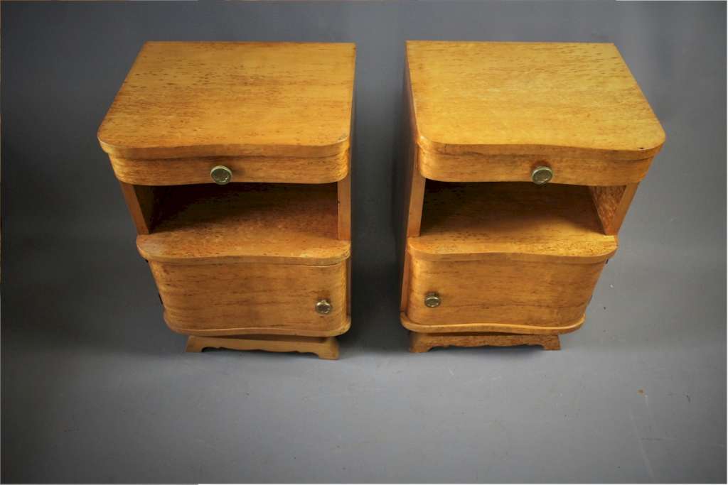 Pair of art deco night stands bedside cabinets