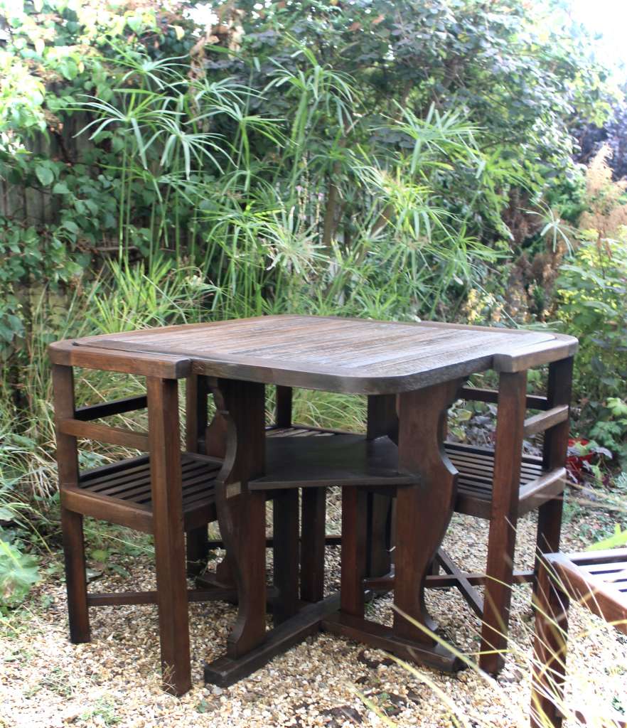 Hughes Bolckow Teak Cube garden set for Heals