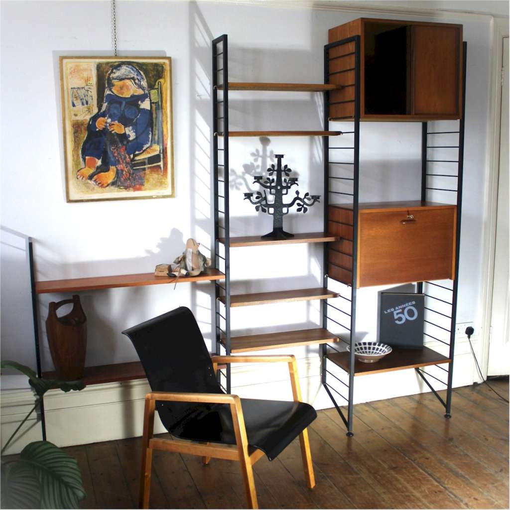 Mid Century Teak Shelving System by Ladderax