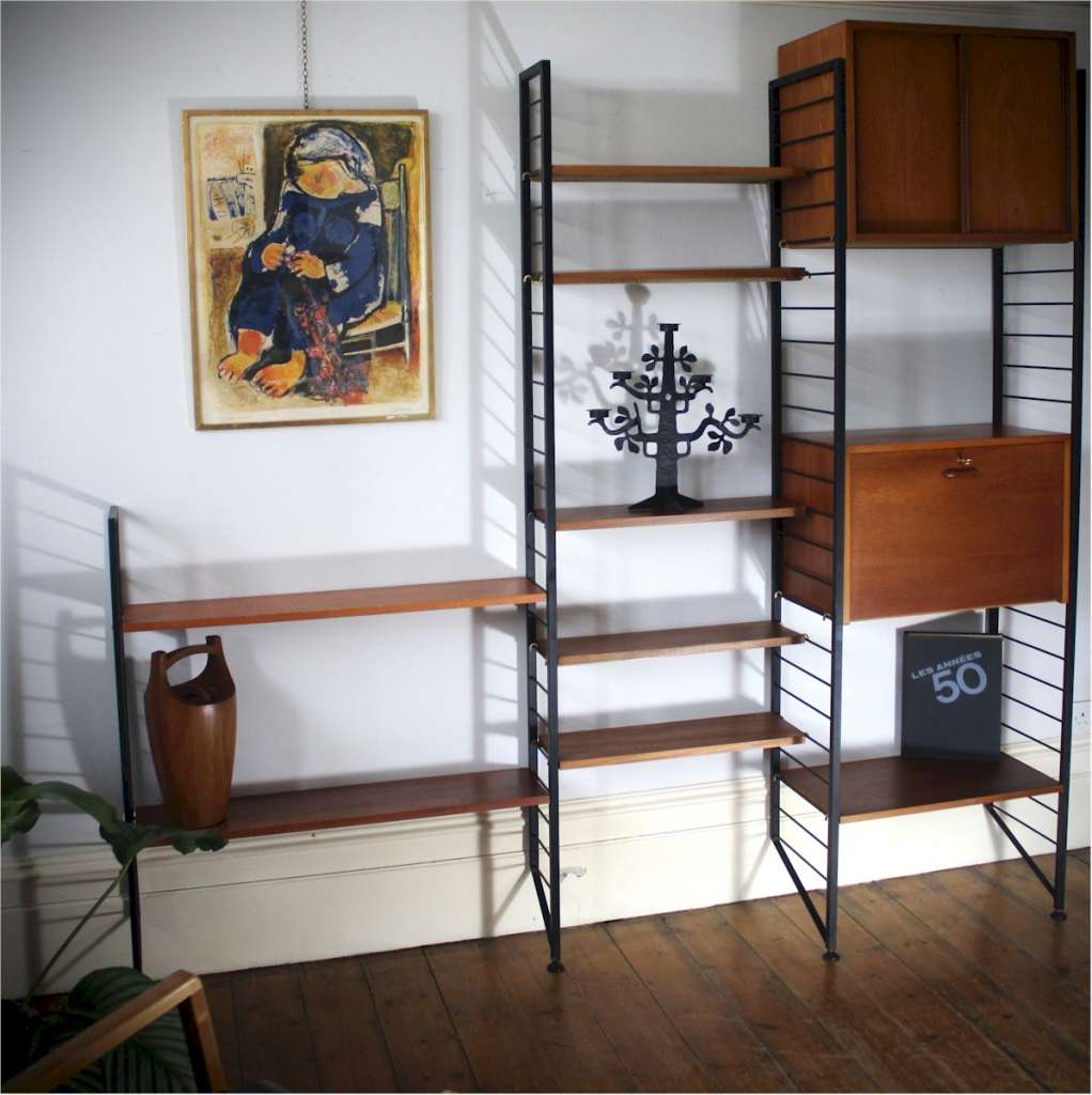 Mid Century Teak Shelving System by Ladderax