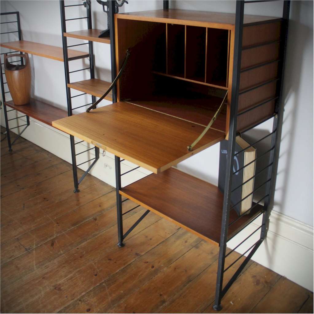 Mid Century Teak Shelving System by Ladderax
