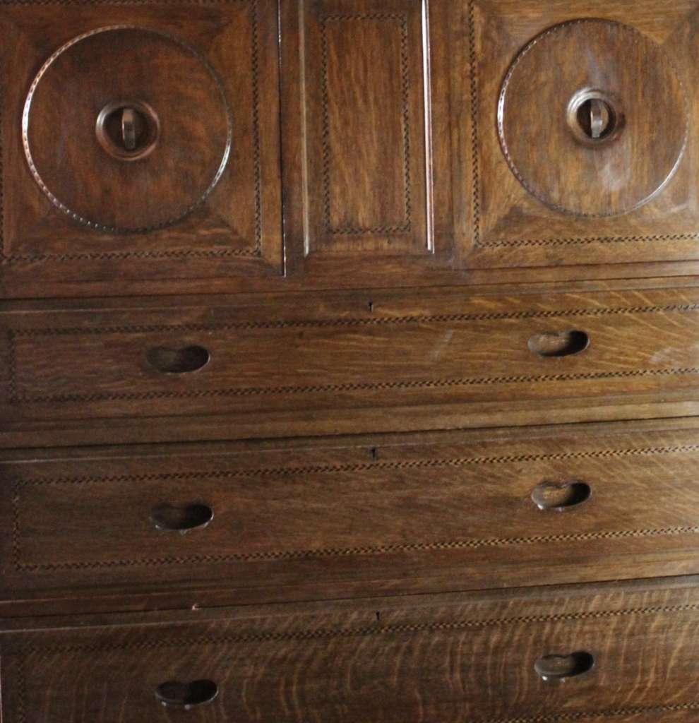 Arts and Crafts rare Ambrose Heal Owl cabinet in oak