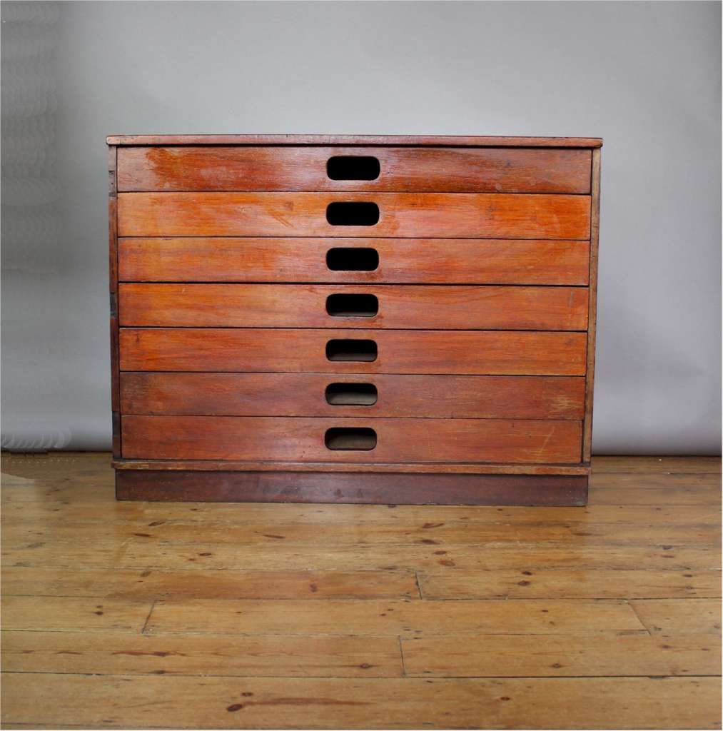 Vintage 1950's plan chest of seven drawers