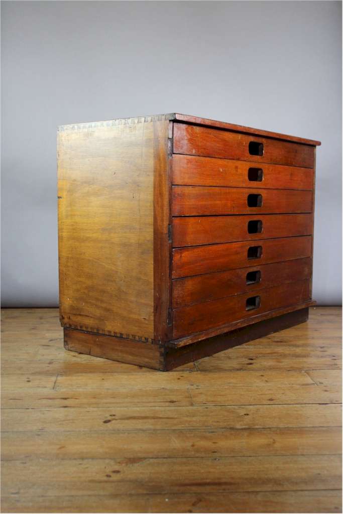 Vintage 1950's plan chest of seven drawers