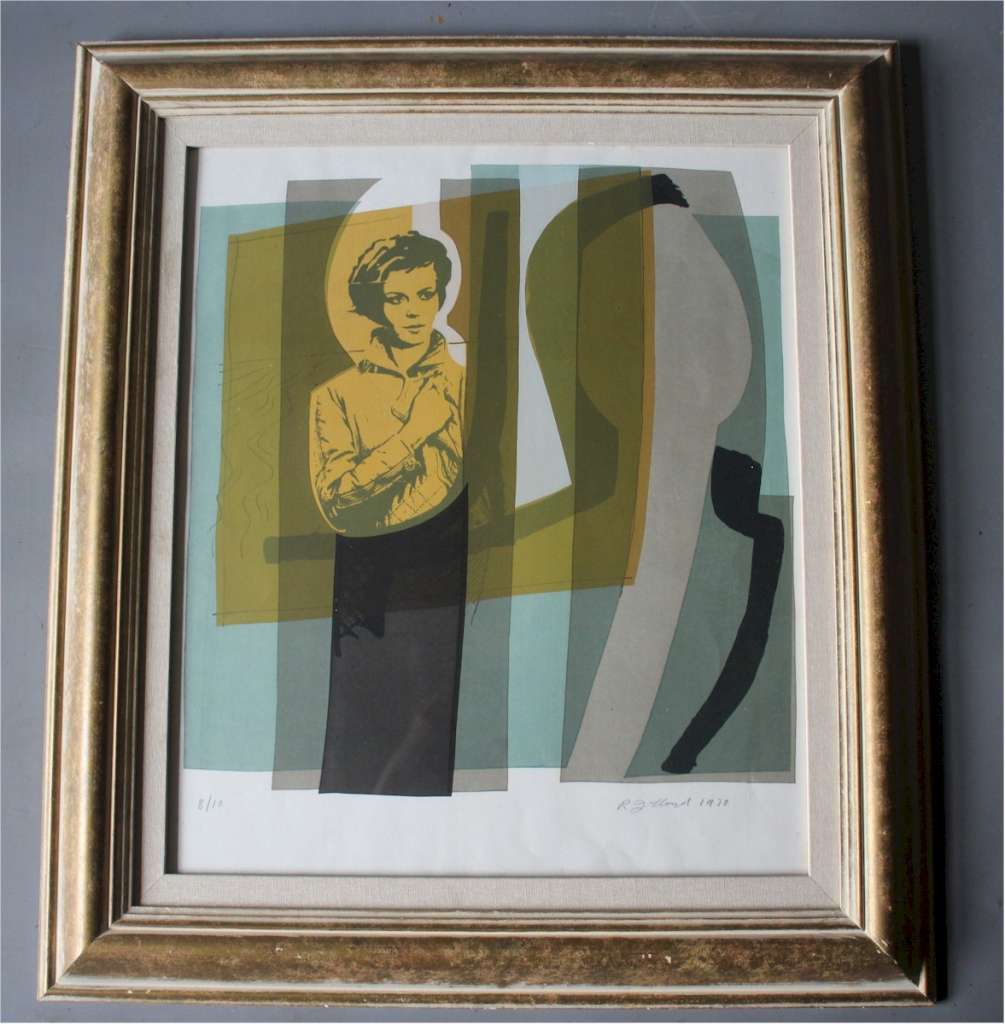 1970's Lithograph of a woman by Reginald James Lloyd