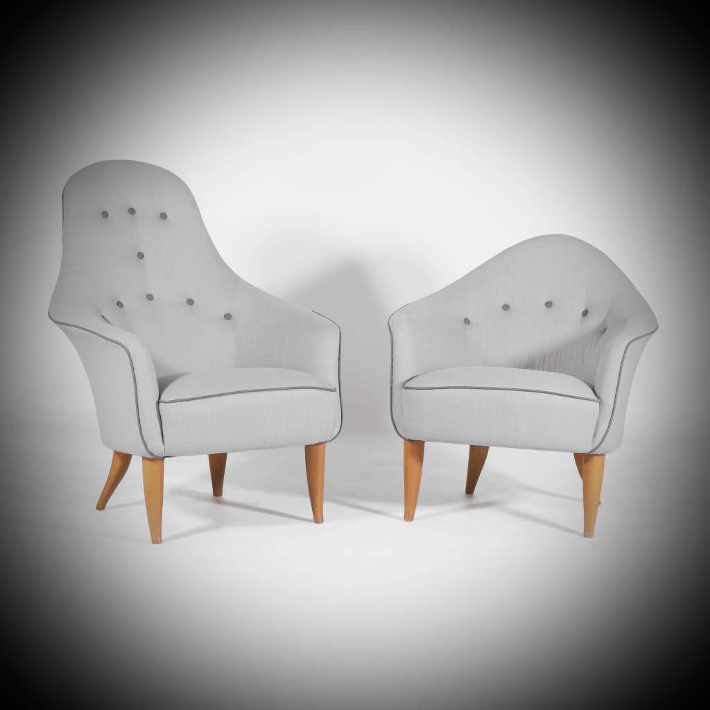  Pair Of Adam and Eve Swedish Armchairs By Kerstin Horlin Holmquist