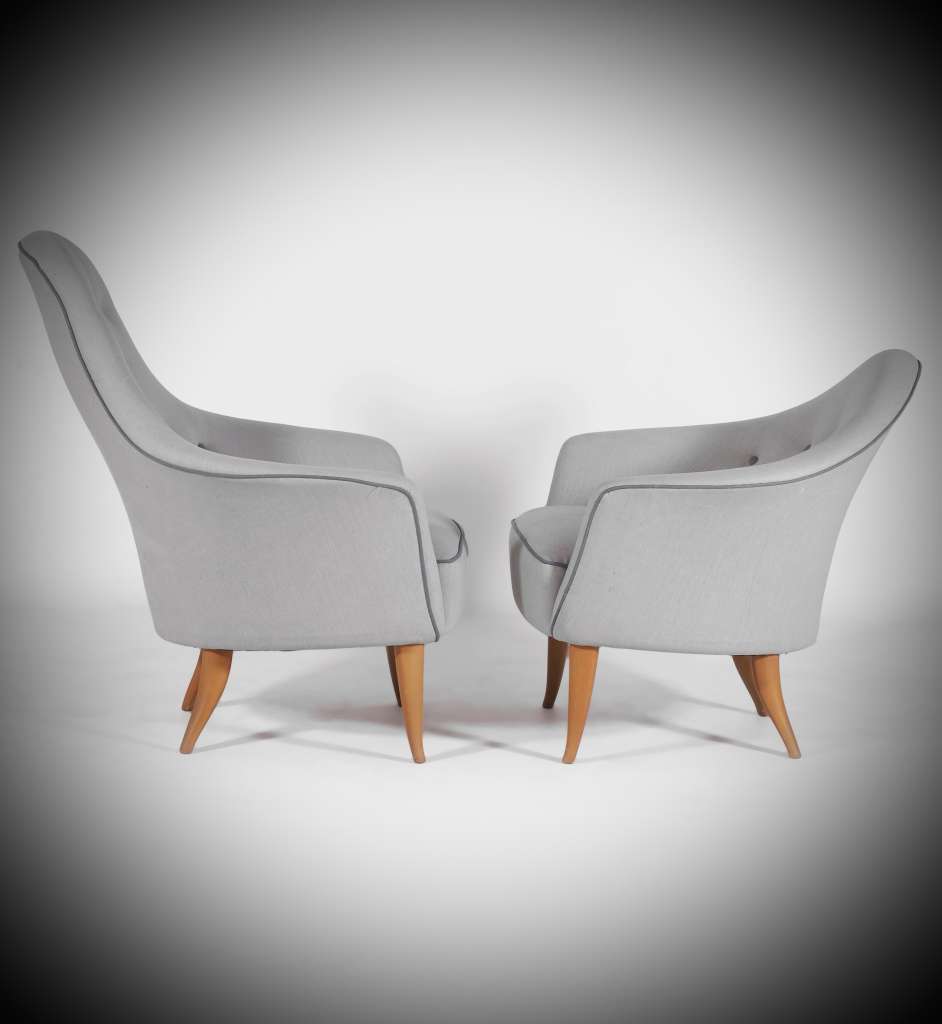  Pair Of Adam and Eve Swedish Armchairs By Kerstin Horlin Holmquist