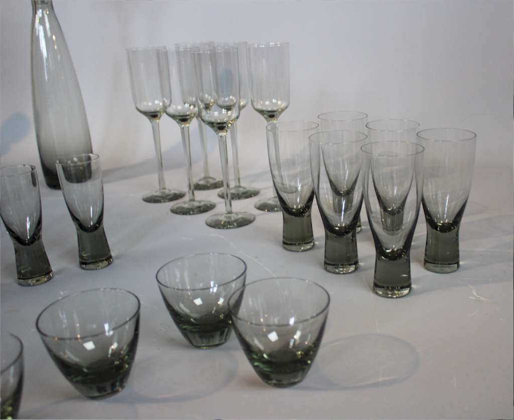 Collection of Holmegaard by Per Lutken  Aristokrat Glasses and decanters