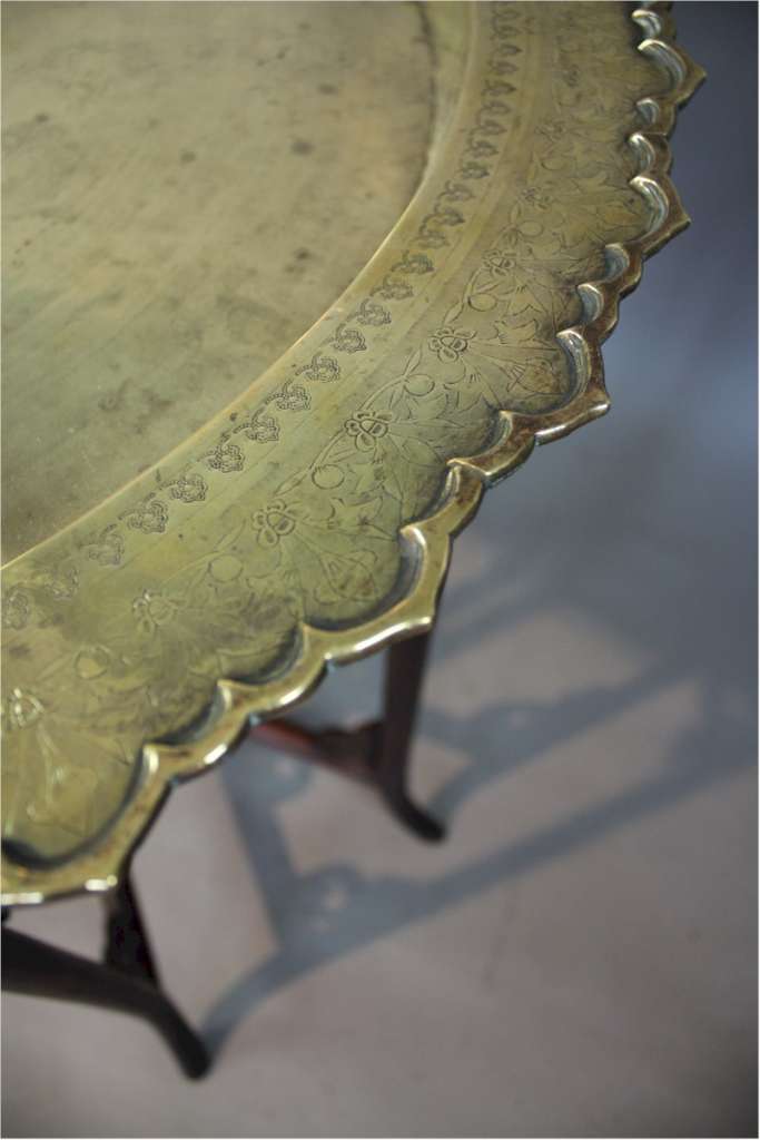 Oriental Benares brass top table