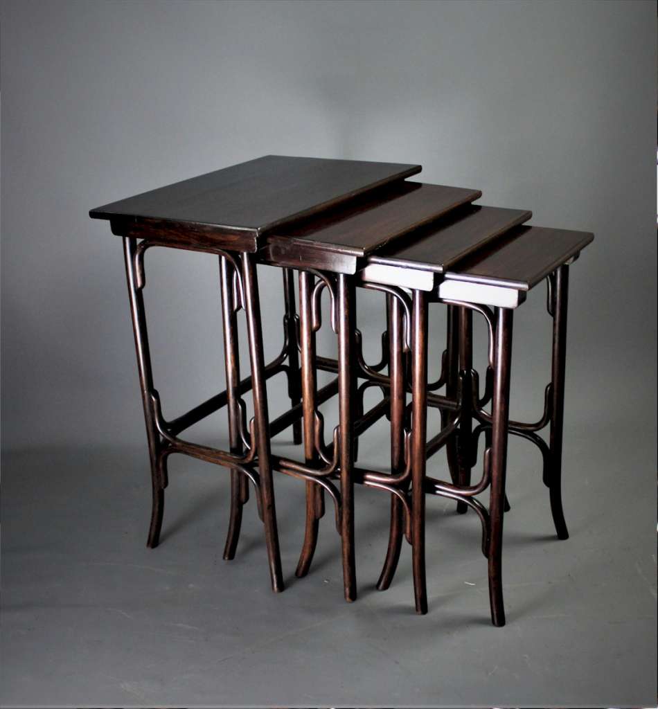 Bentwood nest of four tables c1900 by Thonet
