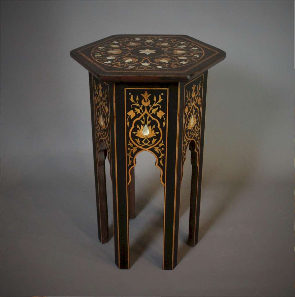 Syrian Moorish Black inlaid table