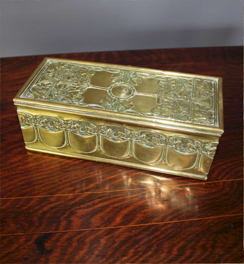 arts and Crafts brass casket