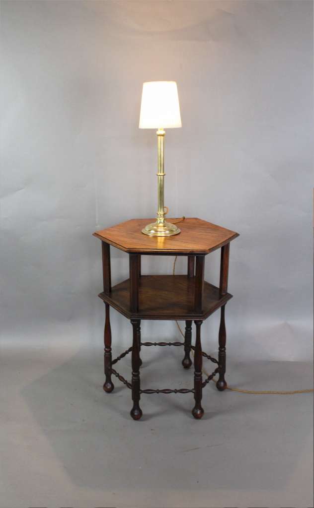 Edwardian brass table lamp