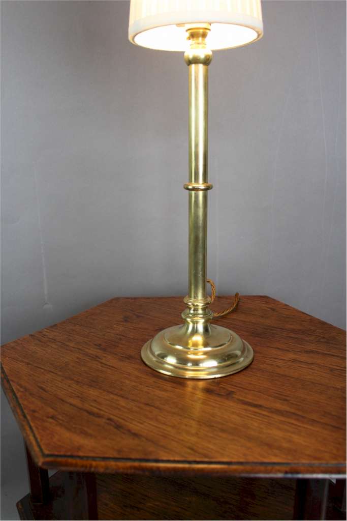 Edwardian brass table lamp