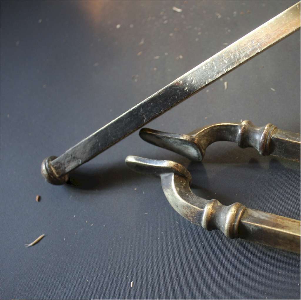 Set of Nouveau brass fire tools