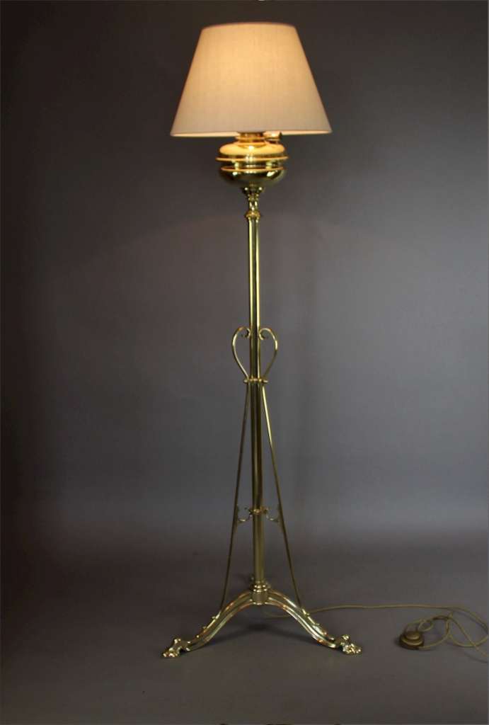 Victorian brass standard floor lamp